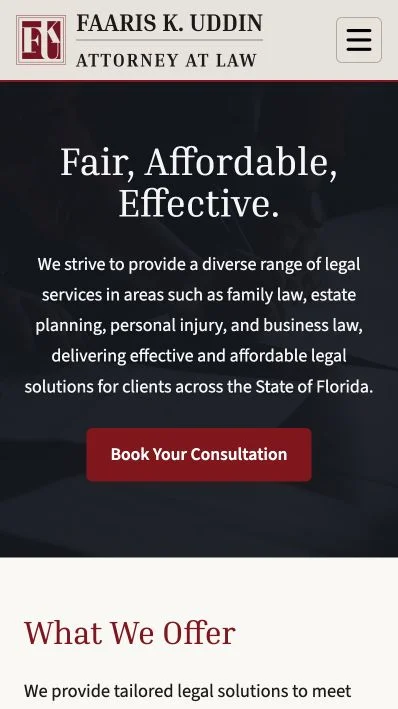 FKU Law mobile website preview